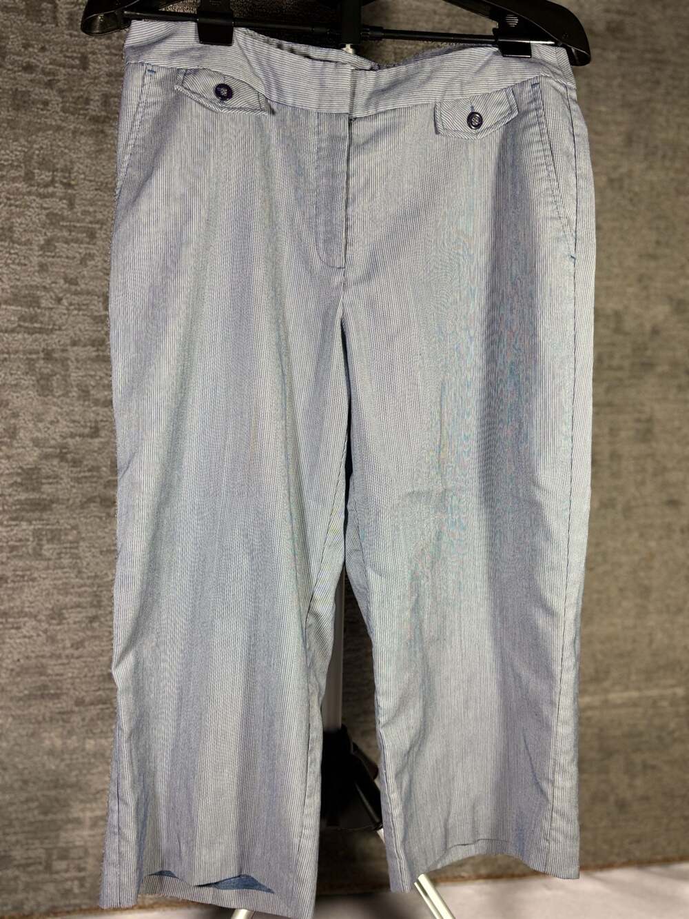 Christopher & Banks Blue and White‎ Striped Stretch Dress Pants, Size 12